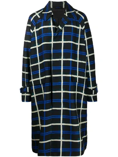 Christian Wijnants Cheru Check Print Coat In Blue