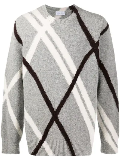 Christian Wijnants Kaman Intarsia Knit Jumper In Grey