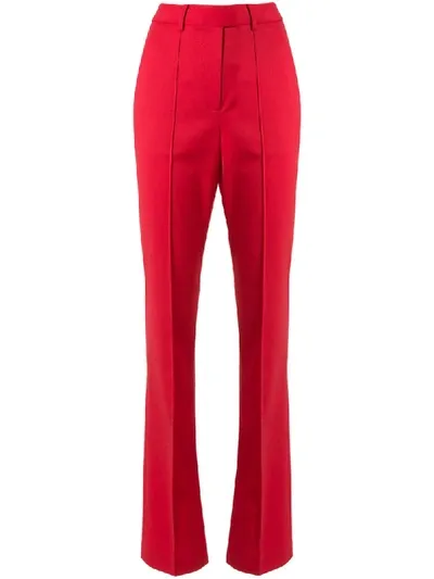 Rebecca Vallance Rossini High-rise Split Hem Trousers In Red