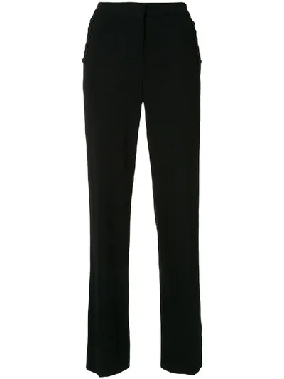 Escada Button Trimmed Trousers In Black