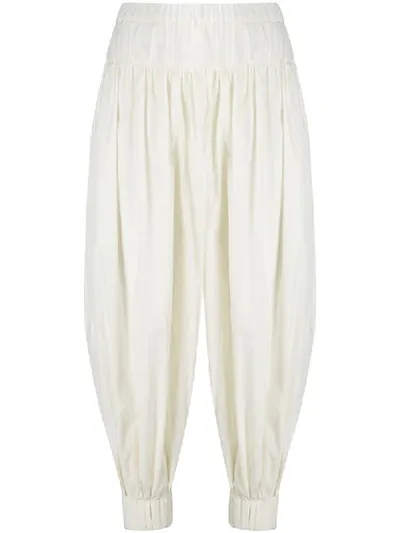 Christian Wijnants High-waist Tapered Trousers In White