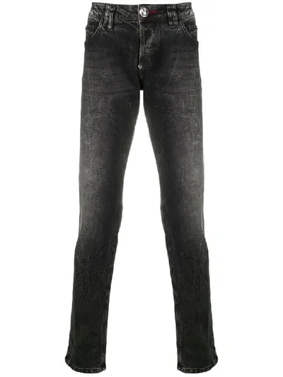 Philipp Plein Supreme Straight Jeans In Grey