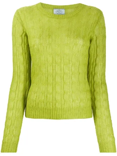 Prada Cable-knit Jumper In Green