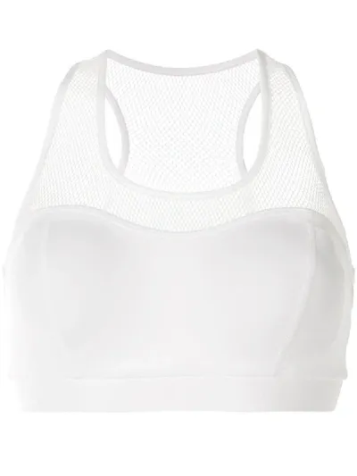 Michi Mesh Panelled Cropped Vest In White