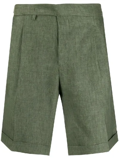 Briglia 1949 Tailored Linen Shorts In Green