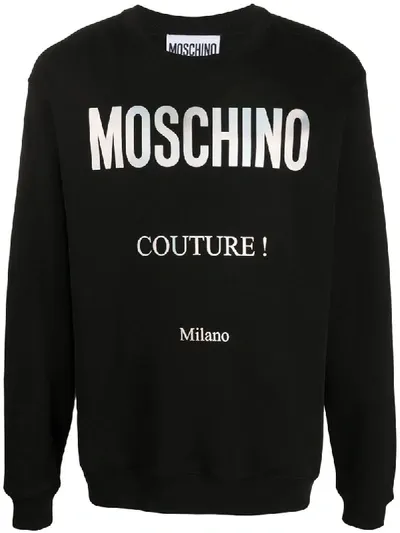 Moschino Printed Logo Sweatshirt In Black