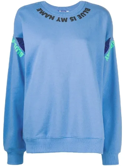 Sjyp Slit-embellished Sweatshirt In Blue