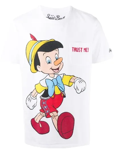 Mc2 Saint Barth Pinocchio Print T-shirt In White