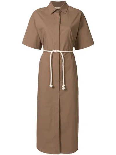 Odeeh Rope Belt Dress In Brown