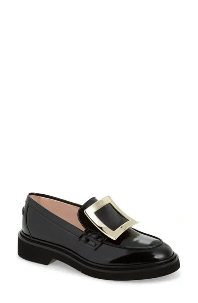 Roger Vivier Viv Ranger Embellished Patent-leather Loafers In Black