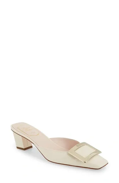 Roger Vivier Belle Vivier Patent-leather Mules In White