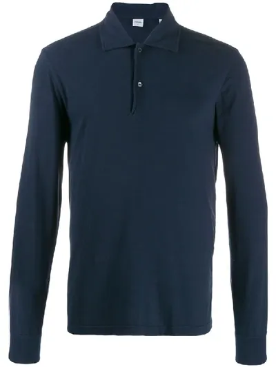 Aspesi Long-sleeved Polo Shirt In Blue