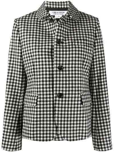 Comme Des Garçons Comme Des Garçons Gingham-check Wool-twill Jacket In Natural Black