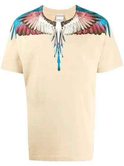 Marcelo Burlon County Of Milan Wings-print T-shirt In Brown