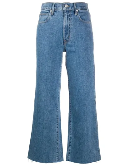 Slvrlake Grace Cropped Wide-leg High-rise Jeans In Forever Blue