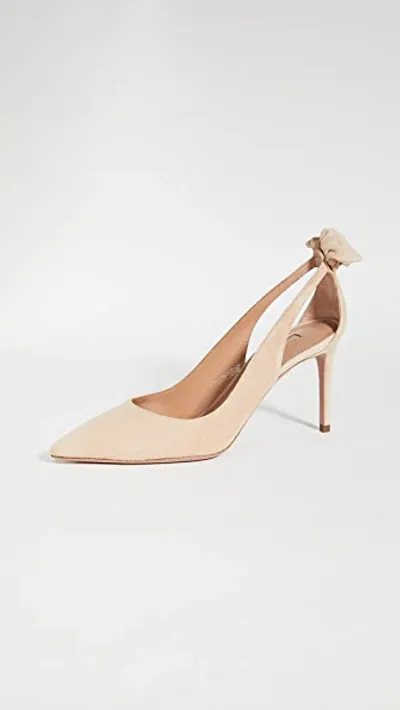 Aquazzura Bow Tie Pump 85 Honey 37 In Beige