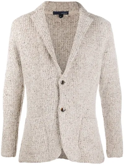 Lardini Woven Knitted Blazer In Neutrals