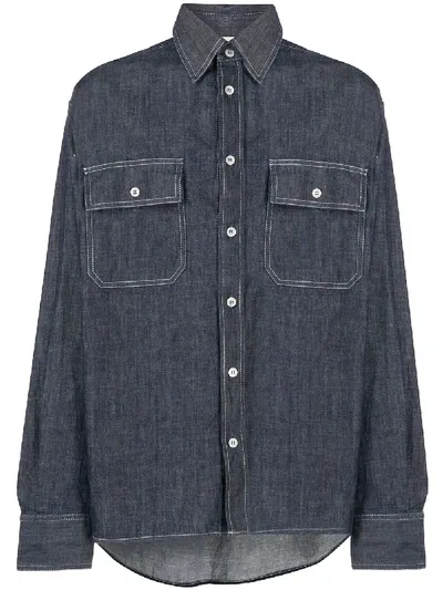 Marni Denim Long Sleeve Shirt In Blue