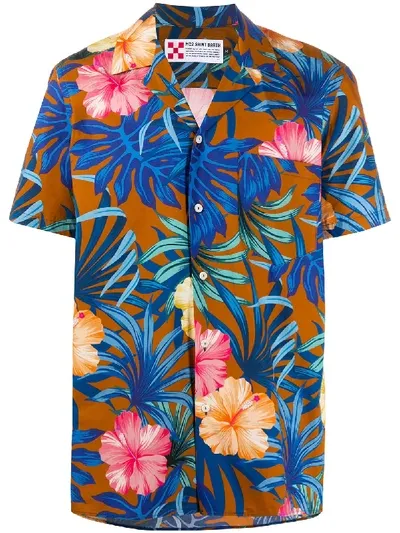 Mc2 Saint Barth Hibiscus-print Shirt In Blue