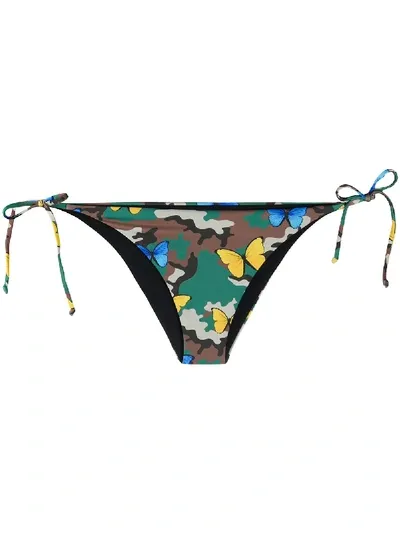 Mc2 Saint Barth Virgo Butterfly-print Bikini Bottoms In Brown