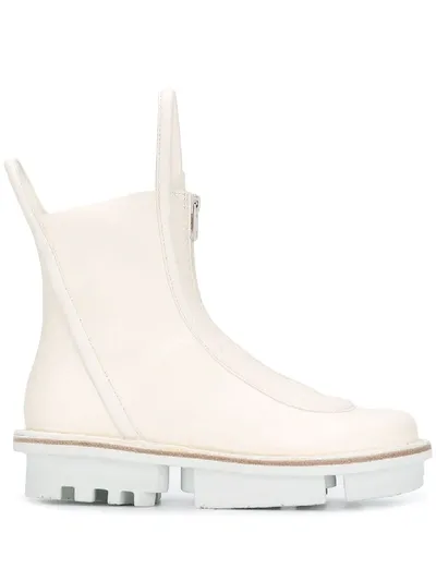 Trippen Panelled Rain Boots In White