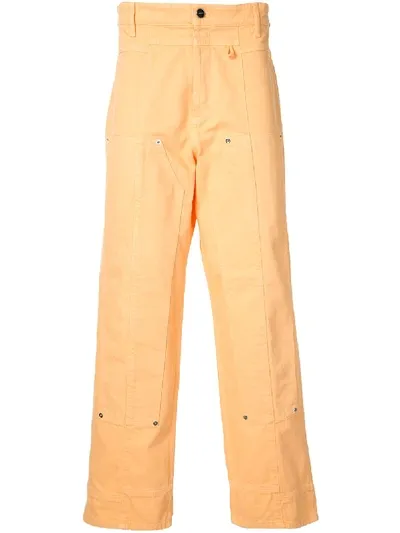 Jacquemus Straight-leg Cotton Trousers In Orange