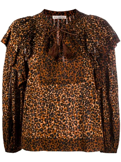 Ulla Johnson Carissa Leopard-print Blouse In Yellow