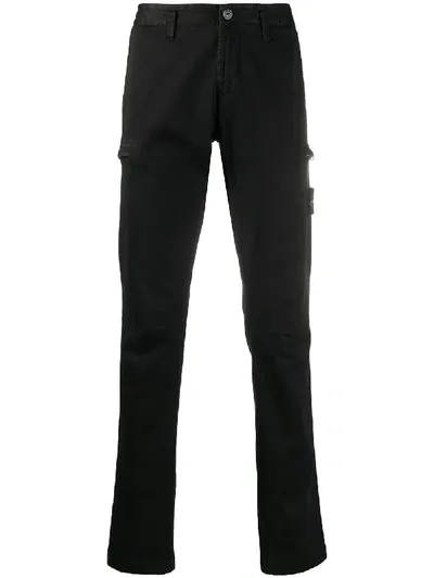 Stone Island Slim Fit Chinos In Black