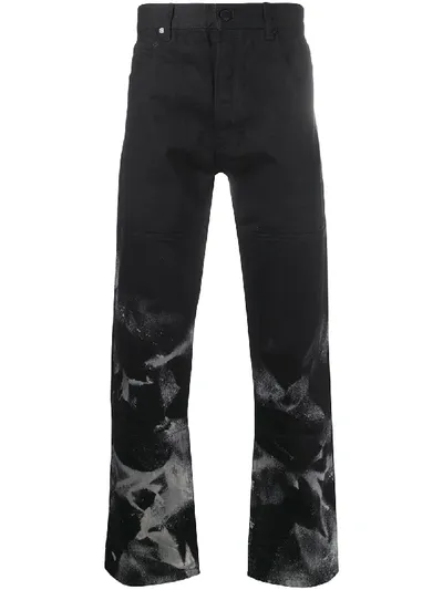 Etudes Studio Straight-leg Spray Effect Jeans In Black