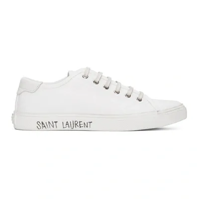 Saint Laurent White Malibu Sneakers