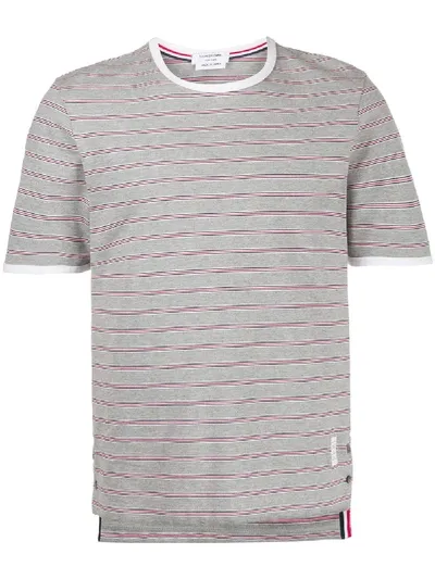 Thom Browne Striped T-shirt In Grey