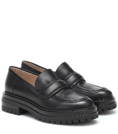 Gianvito Rossi Leather Loafers In Black