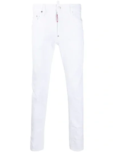 Dsquared2 Logo Detail Skinny Jeans In White