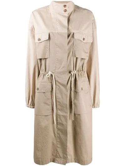 Closed Trench Shirt Midi Dress In Brown