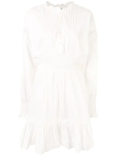 Designers Remix Pleated Bib Mini Dress In White