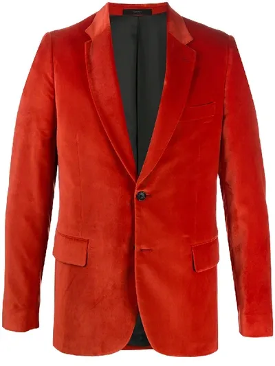 Paul Smith Tailored Velvet Blazer In Orange