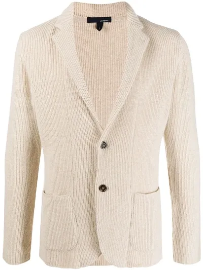 Lardini Ribbed Blazer Cardigan In Neutrals