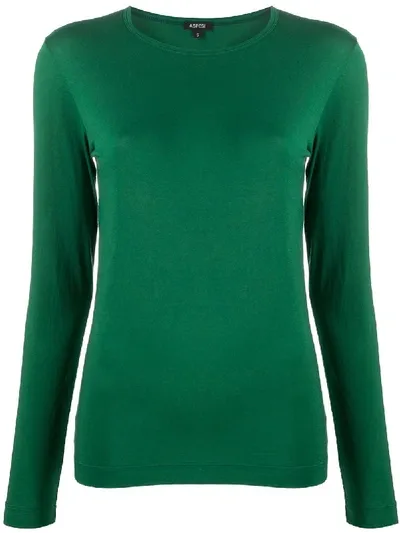 Aspesi Round Neck Long-sleeve T-shirt In Green