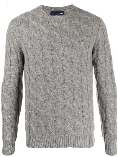 Lardini Cable-knit Sweater In Grey