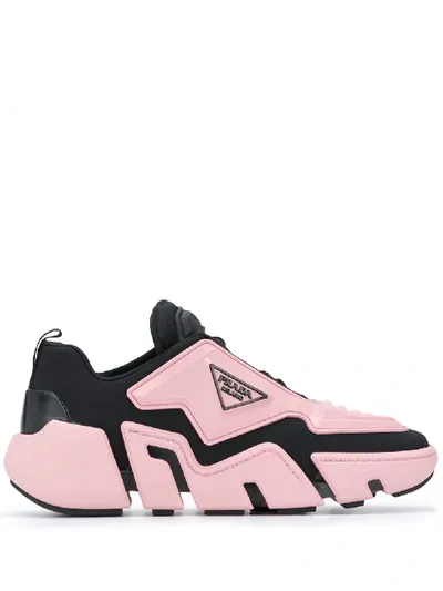 Prada Techno Stretch Sneakers In Pink