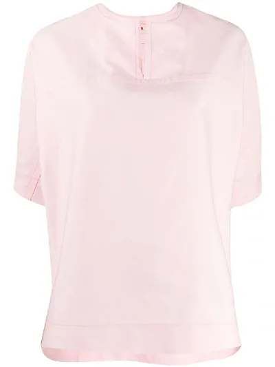 Marni Pleated Detail T-shirt In Pink