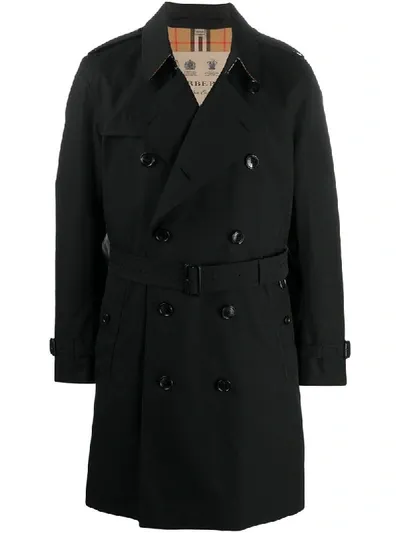 Burberry The Kensington Heritage Trench Coat In Black