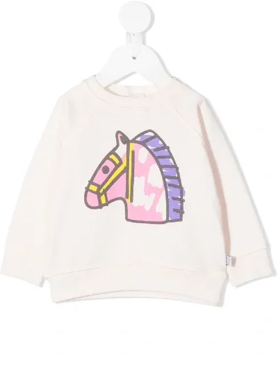 Stella Mccartney Babies' Horse-print Sweatshirt In Pink