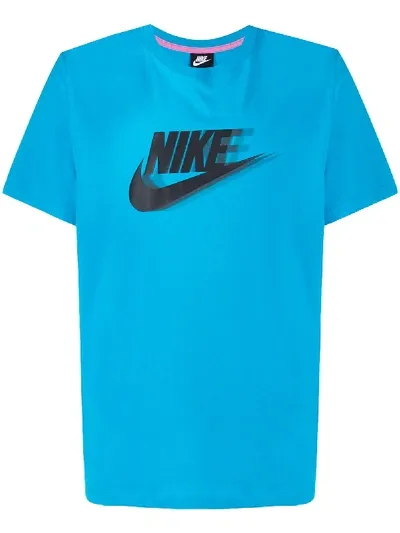 Nike Logo Print T-shirt In Blue