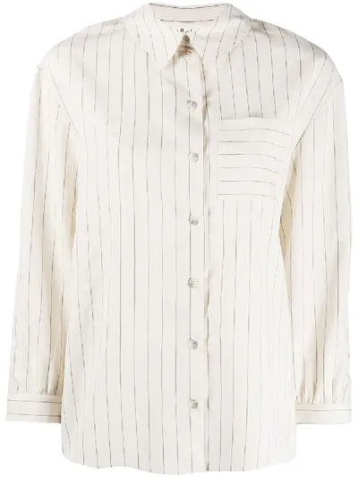 Ba&sh Shiny Pinstripe-print Shirt In Neutrals