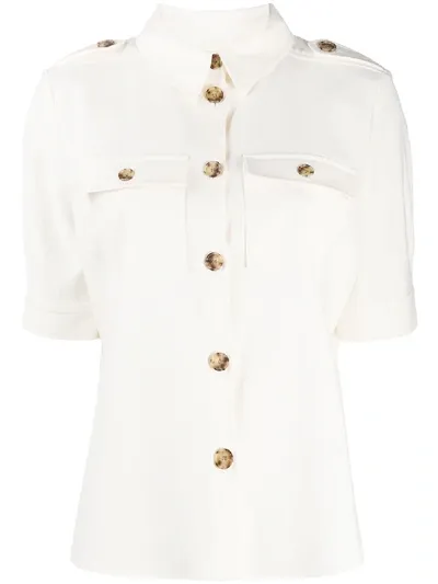 Ba&sh Timber Tortoise Buttons Shirt In White