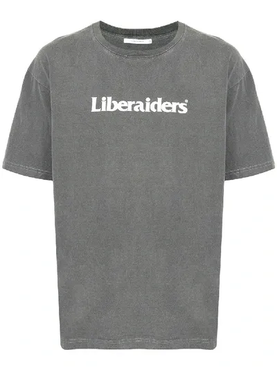 Liberaiders Loose Fit Logo Print T-shirt In Grey