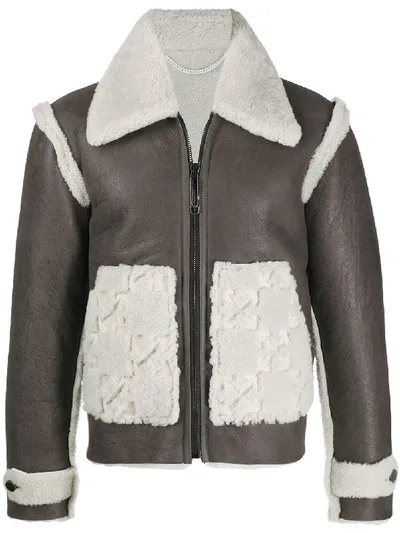 Off-white Cross-quilted Leather Jacket In Black