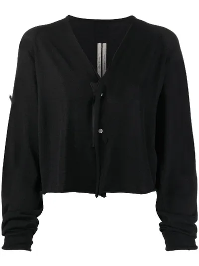 Rick Owens Dropped Shoulder Cardigan In Black