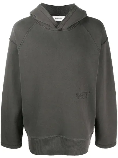 Ambush Exposed-seam Hooded Sweatshirt In Grey